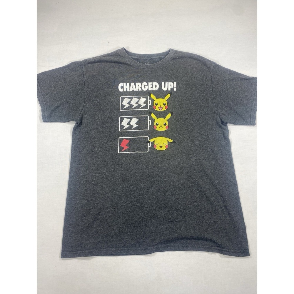 Pokémon Pikachu Charged Up Graphic Tee Boys XL Gray